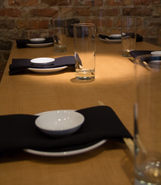 Sushi restaurant dining table