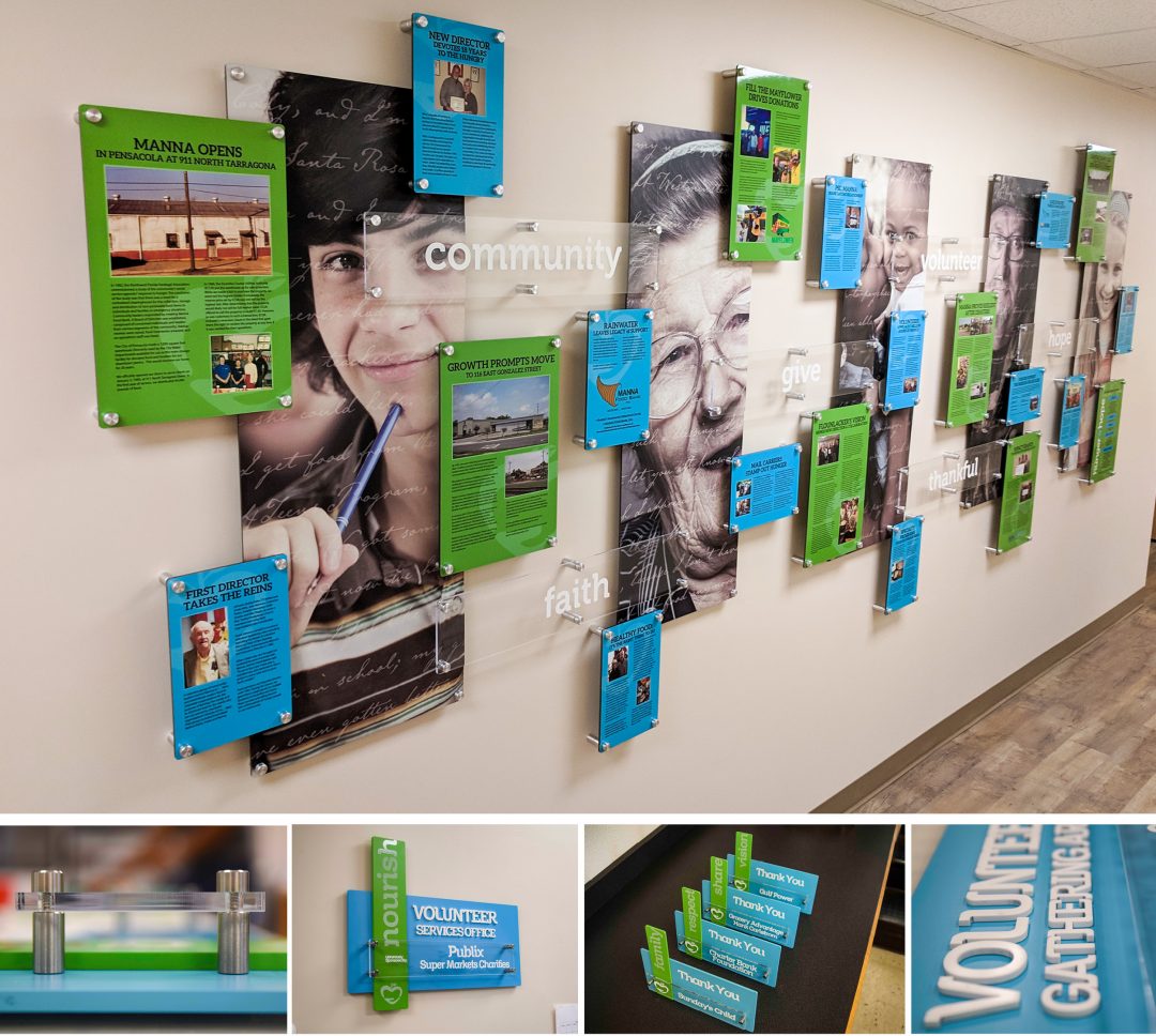 Donor recognition walls and donor room signs