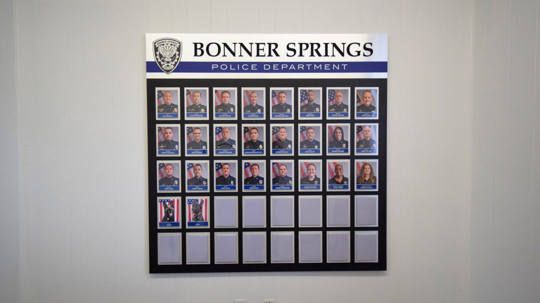 Employee recognition board for Bonner Springs PD