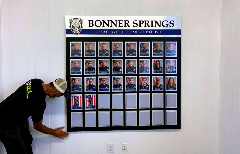 Employee Recognition Wall for Bonner Springs Police Department