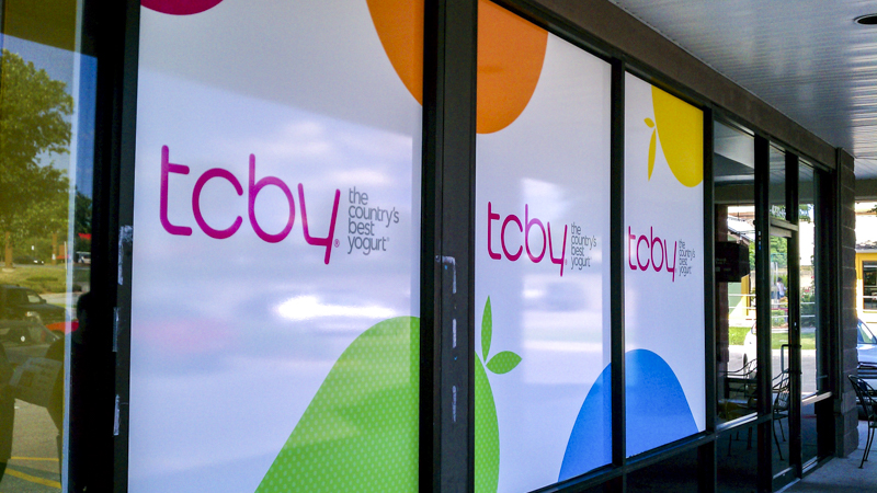 Opaque window graphics for TCBY - signgeek Environmental Graphics 