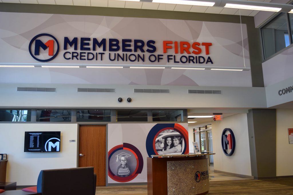 Members First lobby branded environment