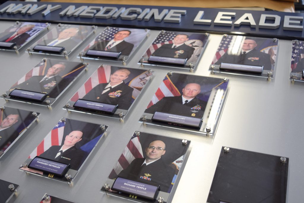 Military Leadership Photo Wall with Interchangeable Frames