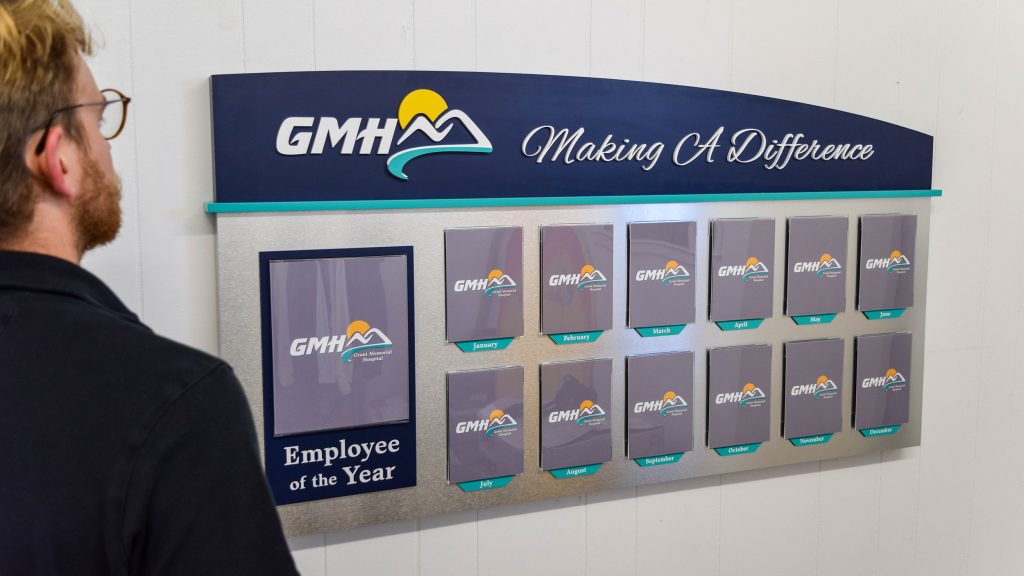 Employee of the Year Recognition Wall for Grant Memorial Hospital 