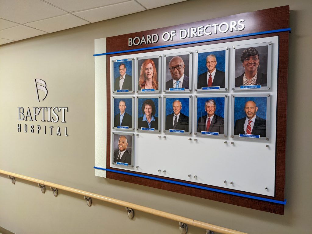 board of directors employee recognition wall 